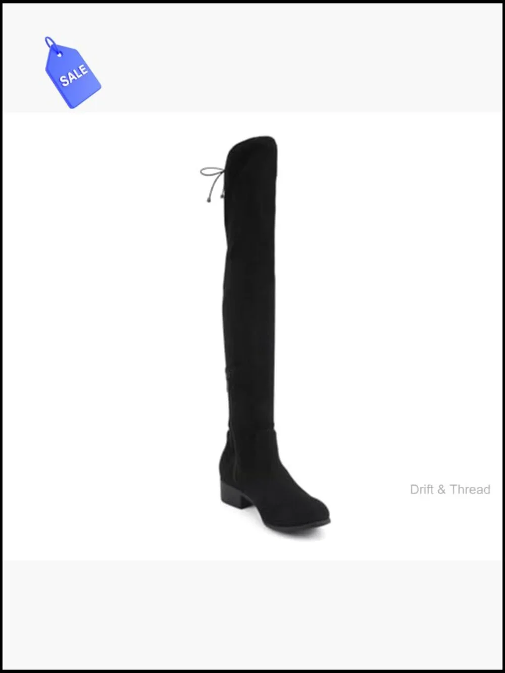 Round Toe Drawstring Low Heel Over the Knee Boots